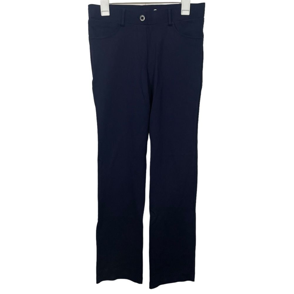 Betabrand Navy Blue Straight Leg Yoga Style Dress Pants